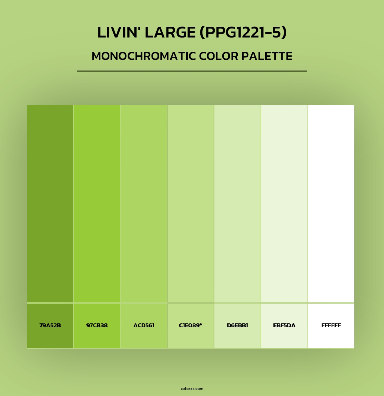 Livin' Large (PPG1221-5) - Monochromatic Color Palette