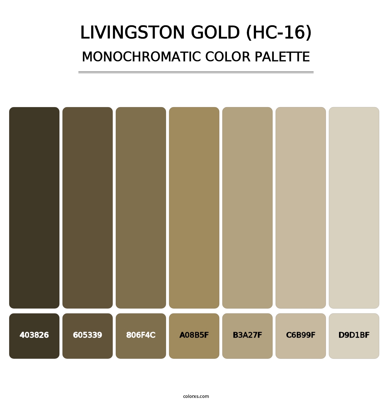 Livingston Gold (HC-16) - Monochromatic Color Palette