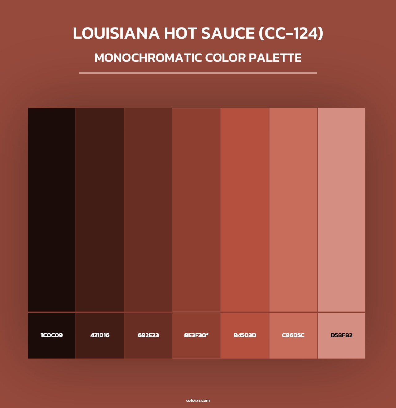 Louisiana Hot Sauce (CC-124) - Monochromatic Color Palette