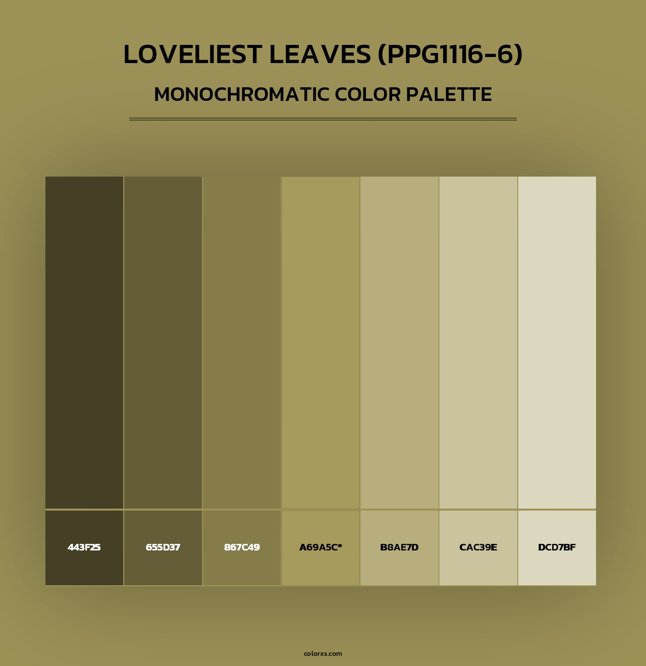Loveliest Leaves (PPG1116-6) - Monochromatic Color Palette