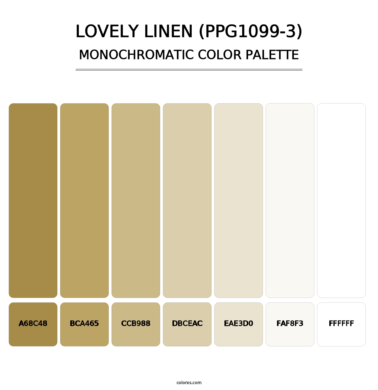 Lovely Linen (PPG1099-3) - Monochromatic Color Palette