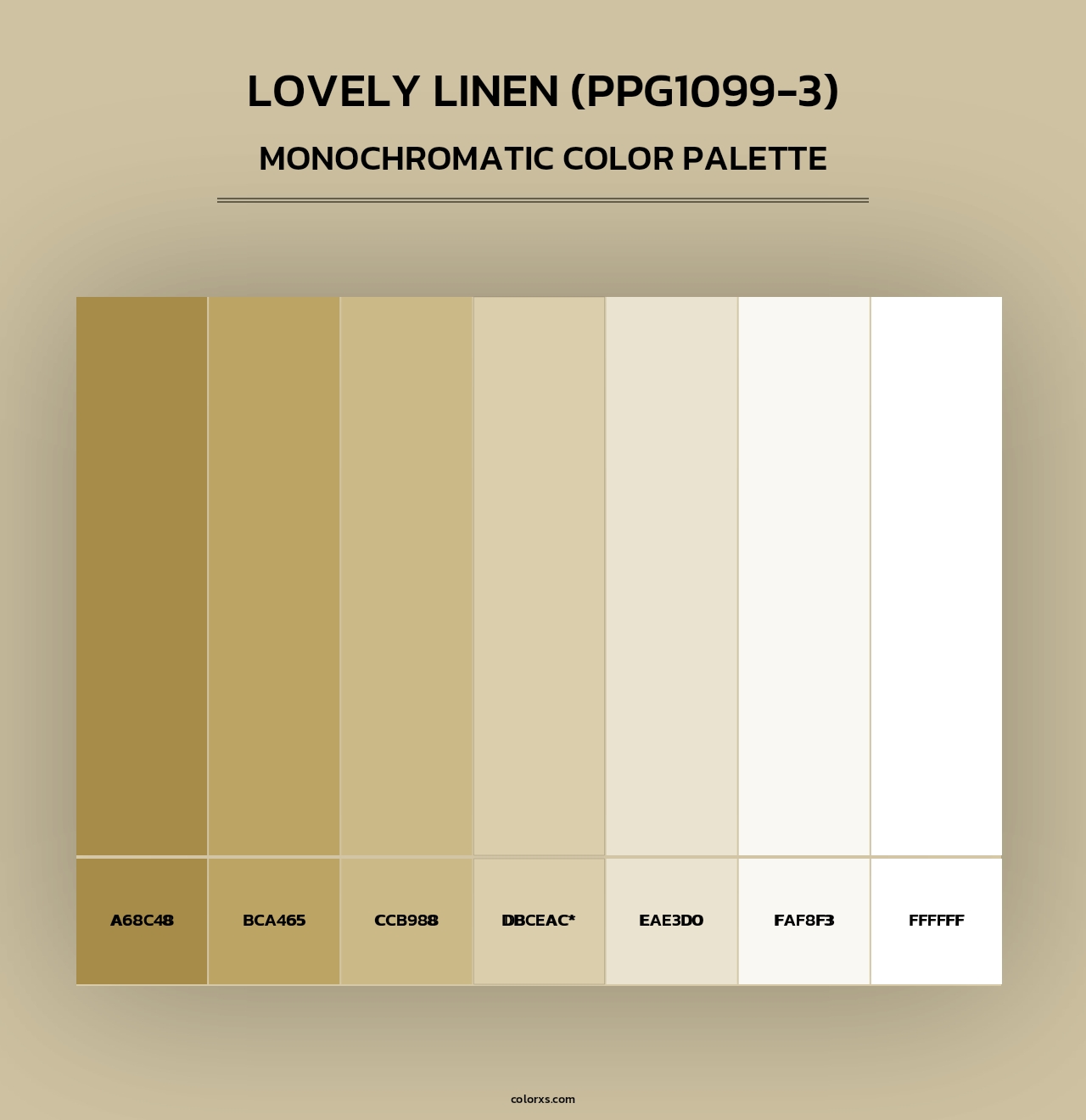 Lovely Linen (PPG1099-3) - Monochromatic Color Palette