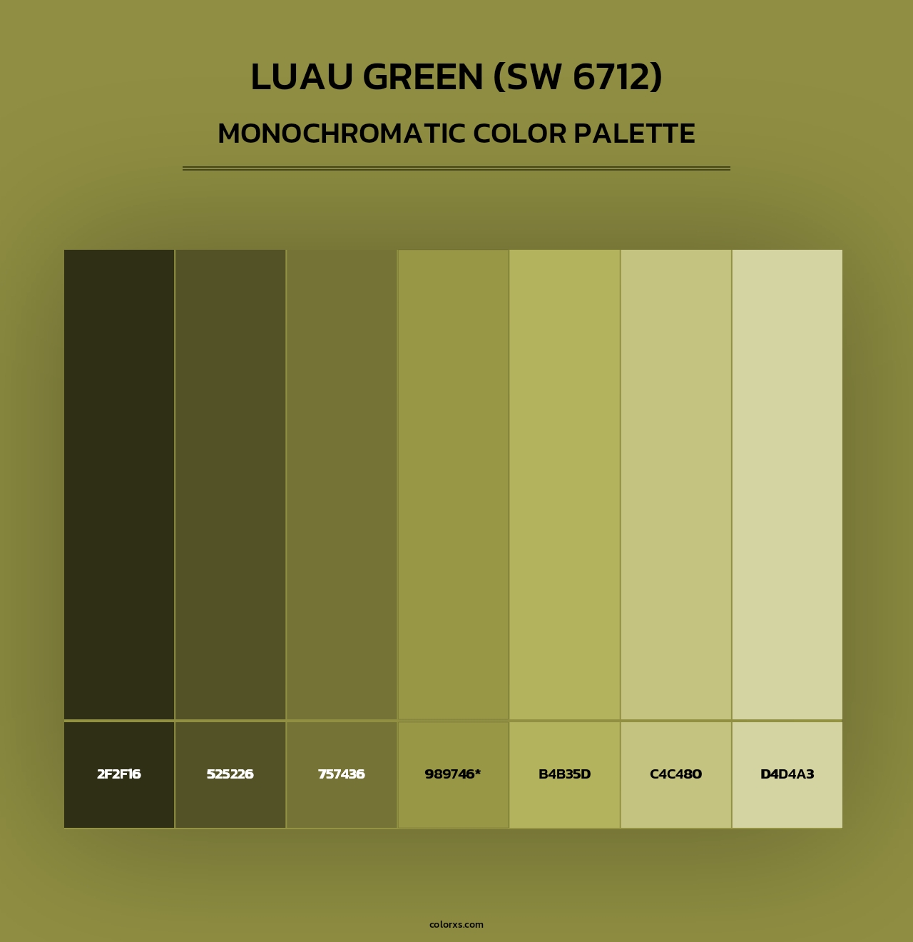 Luau Green (SW 6712) - Monochromatic Color Palette