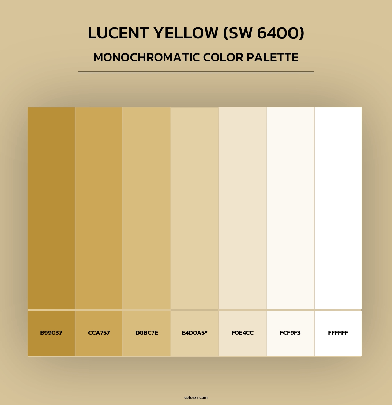 Lucent Yellow (SW 6400) - Monochromatic Color Palette
