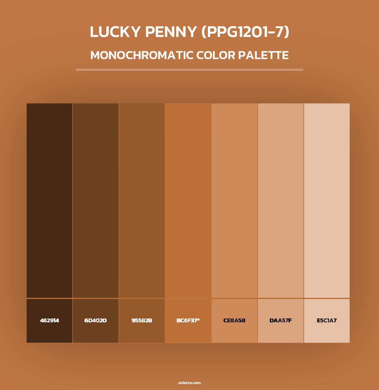 Lucky Penny (PPG1201-7) - Monochromatic Color Palette