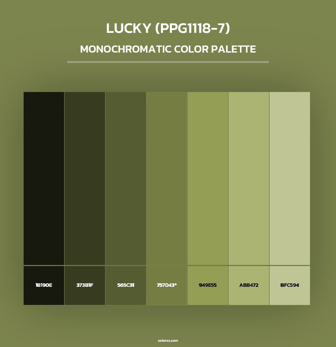 Lucky (PPG1118-7) - Monochromatic Color Palette
