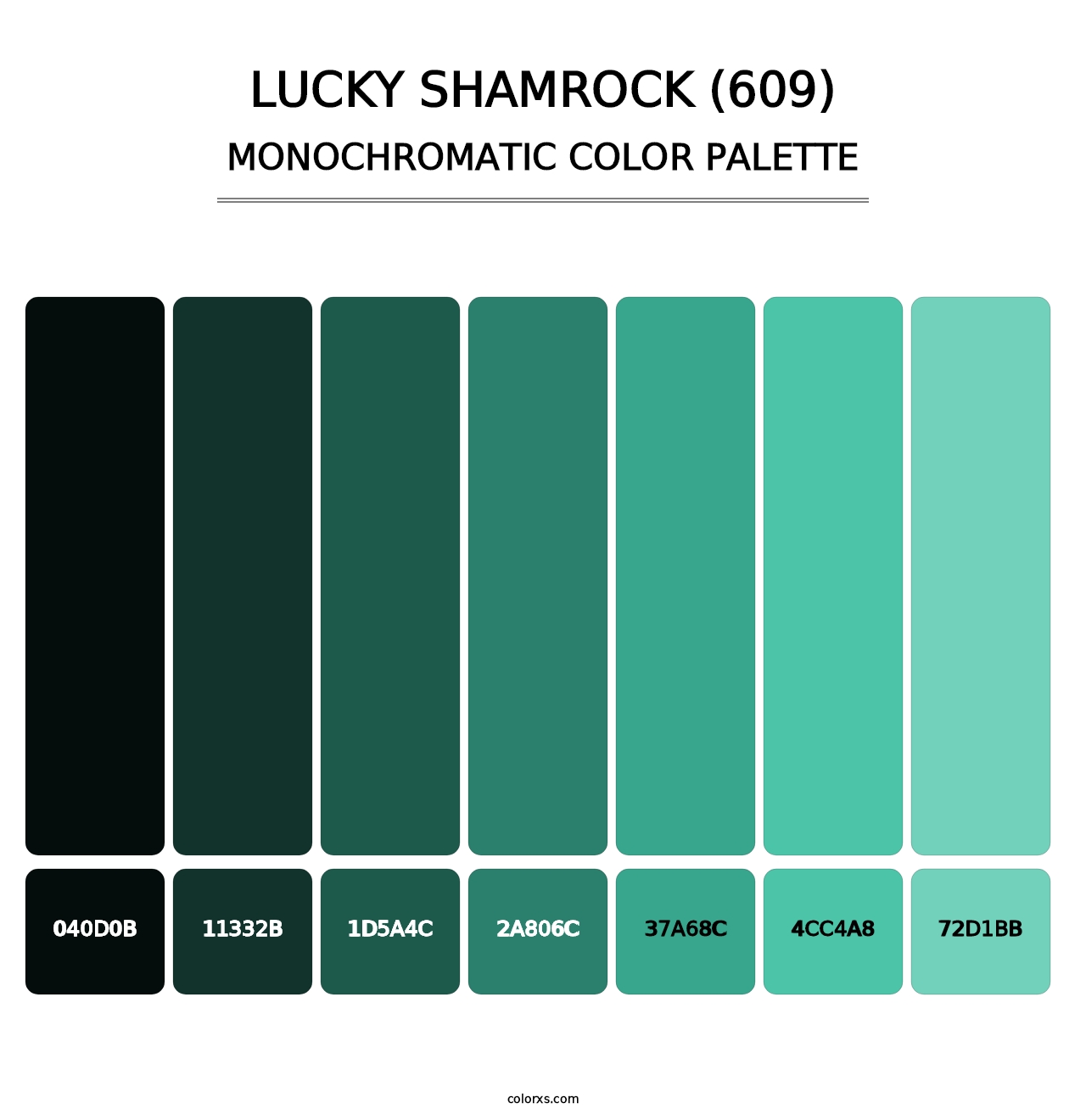 Lucky Shamrock (609) - Monochromatic Color Palette