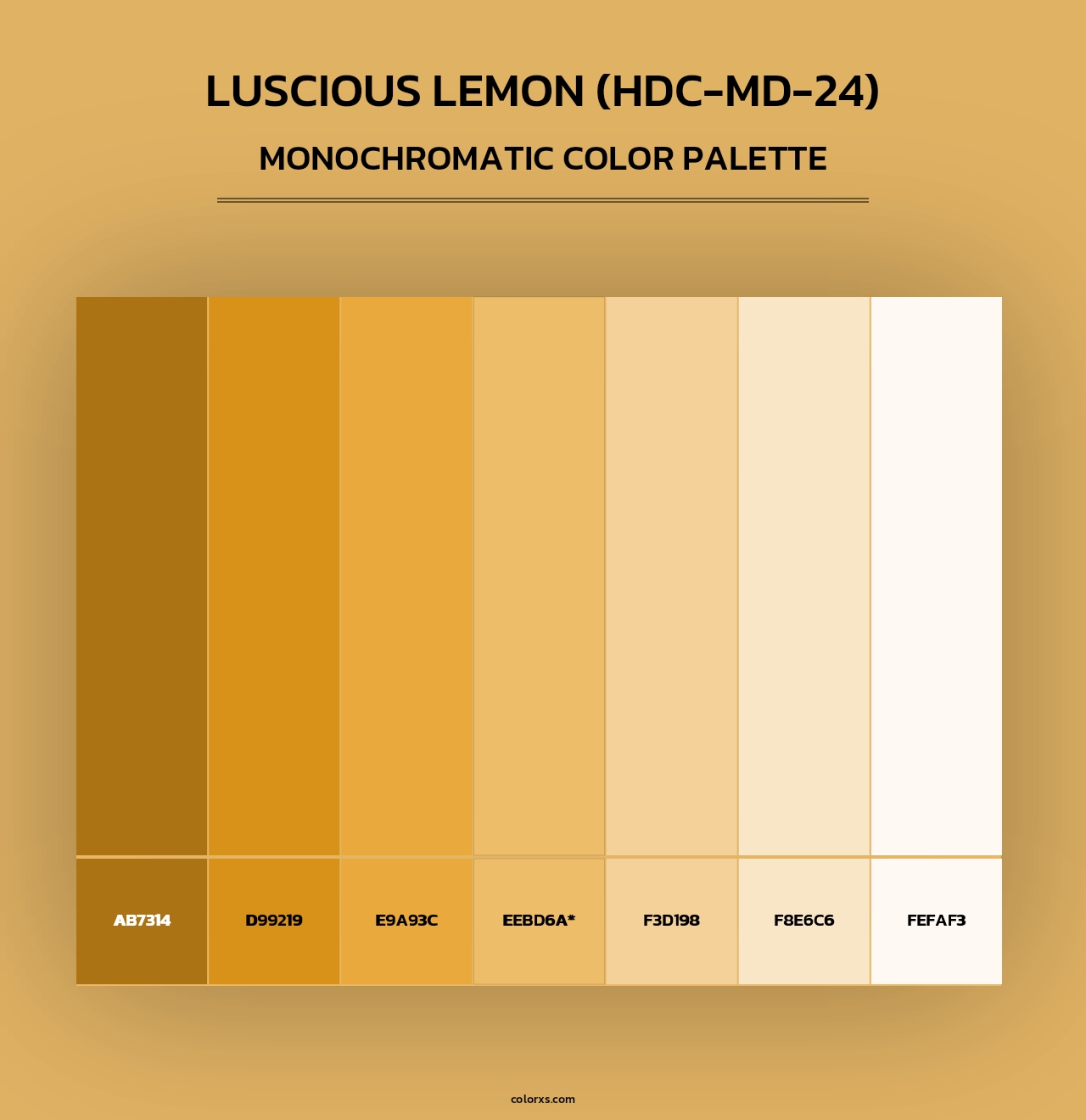 Luscious Lemon (HDC-MD-24) - Monochromatic Color Palette
