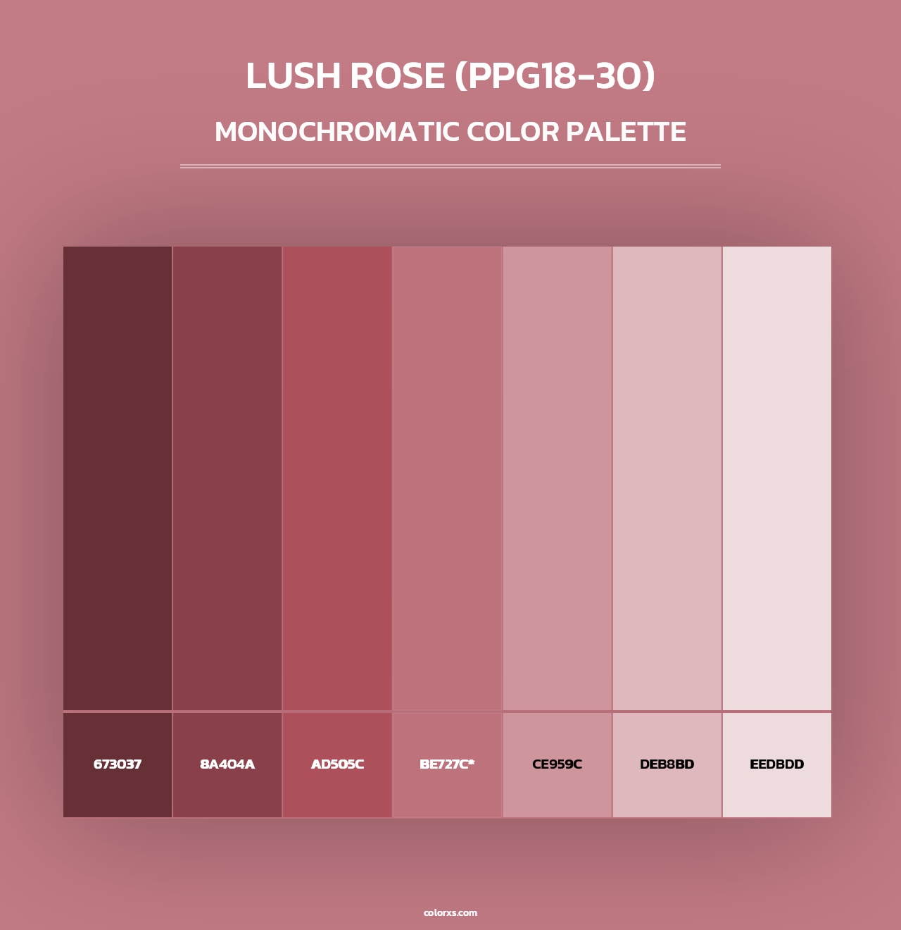 Lush Rose (PPG18-30) - Monochromatic Color Palette