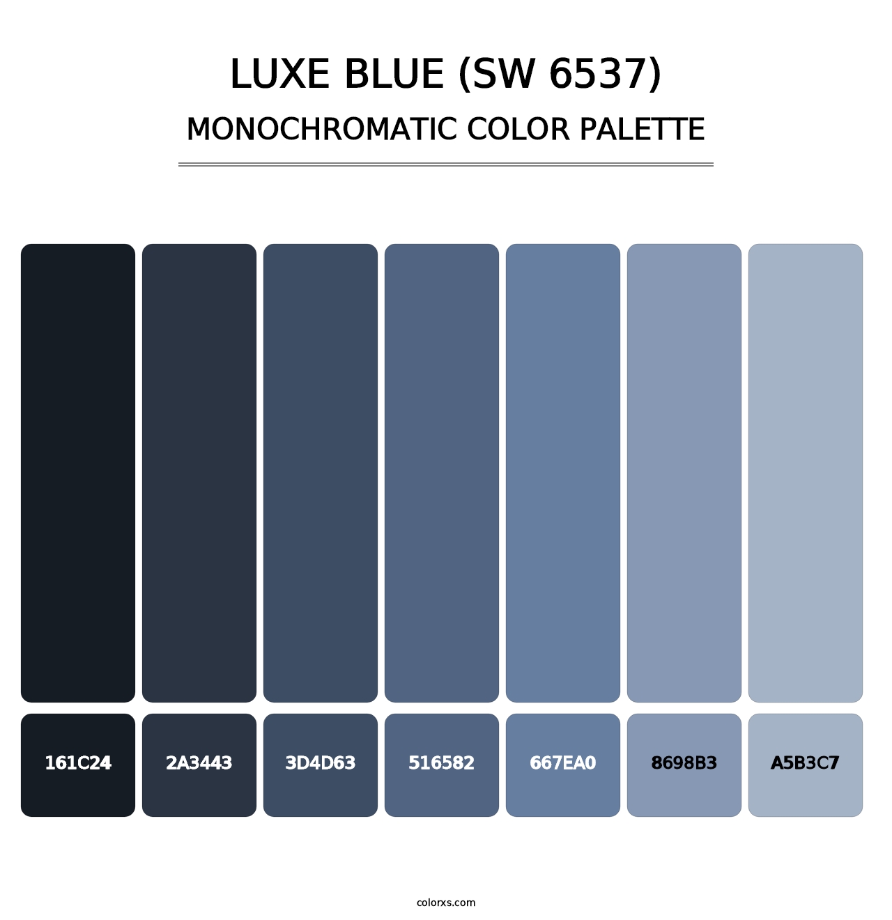 Luxe Blue (SW 6537) - Monochromatic Color Palette