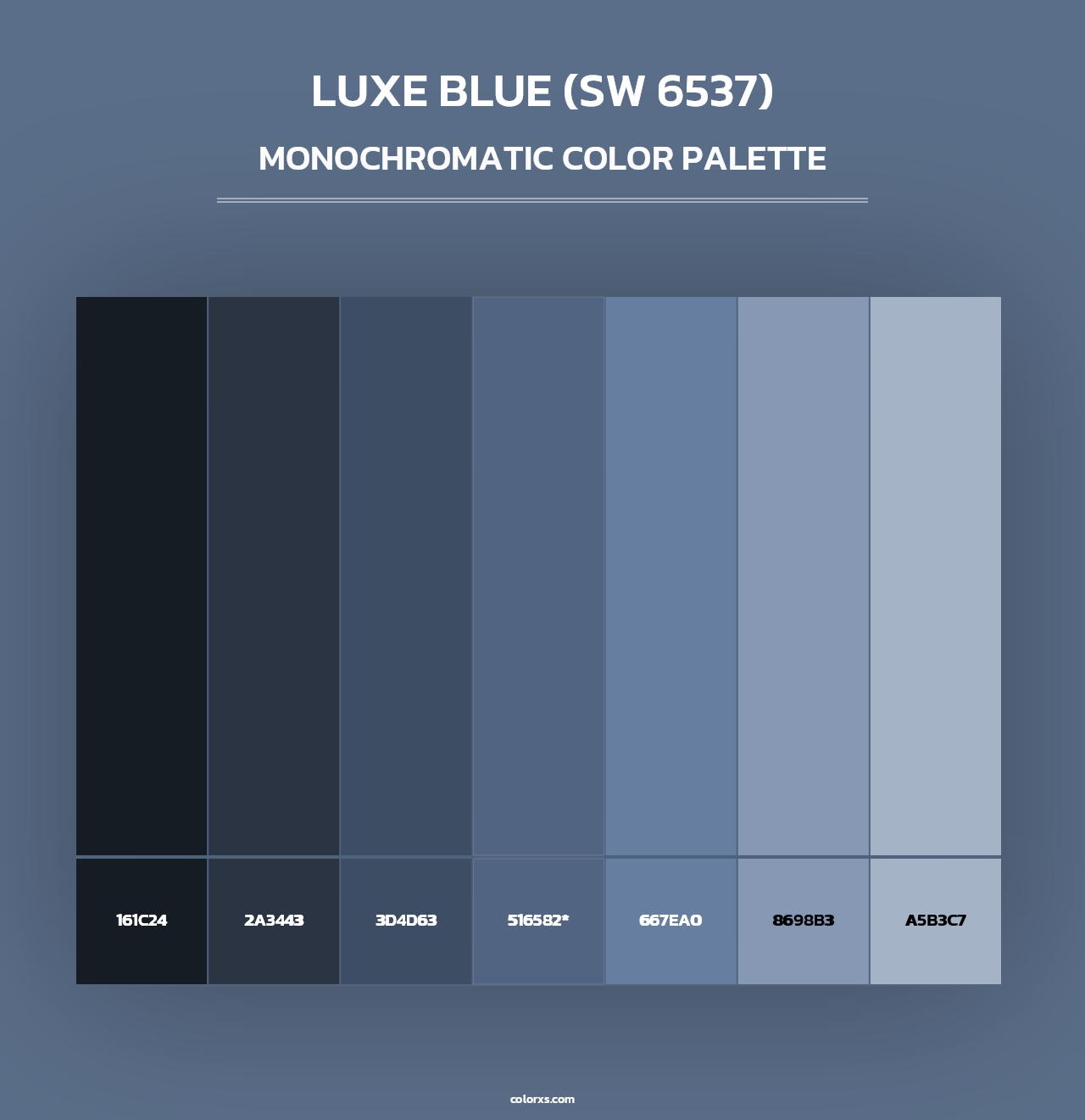 Luxe Blue (SW 6537) - Monochromatic Color Palette