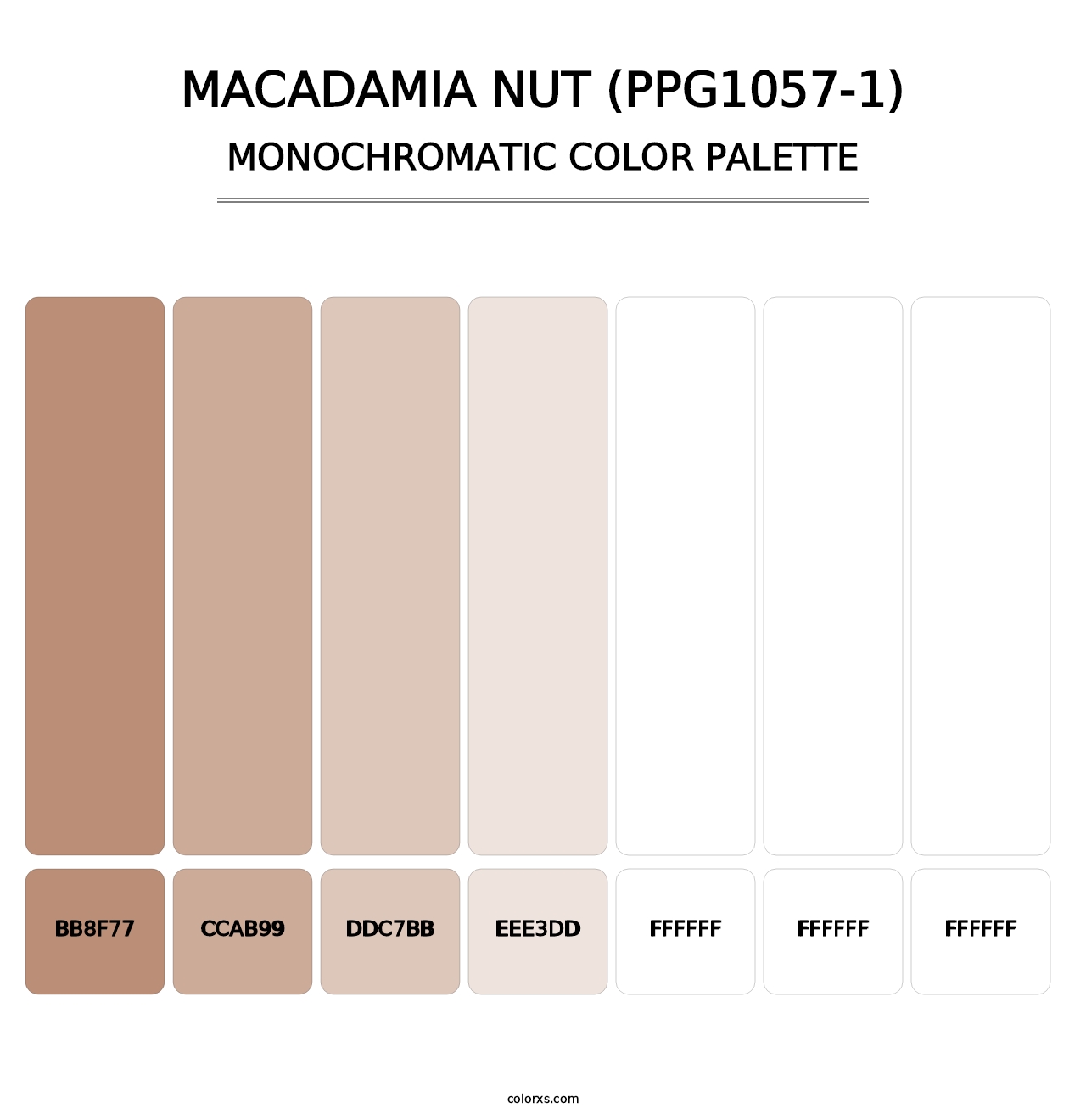 Macadamia Nut (PPG1057-1) - Monochromatic Color Palette
