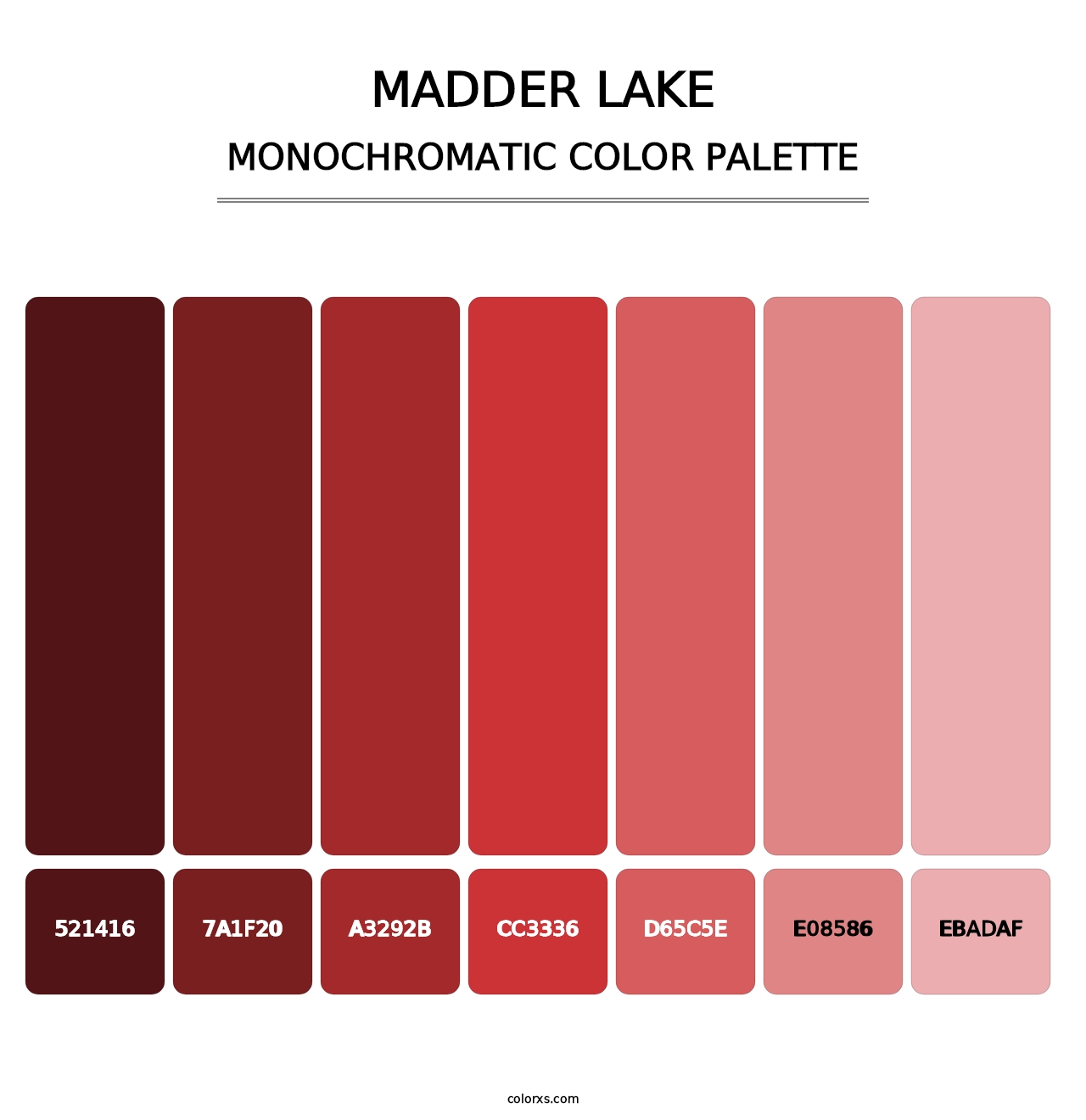 Madder Lake - Monochromatic Color Palette