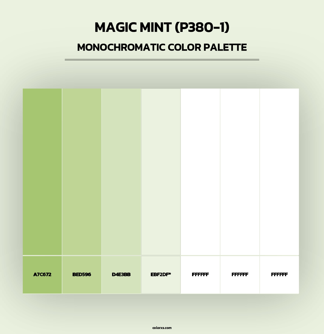 Magic Mint (P380-1) - Monochromatic Color Palette