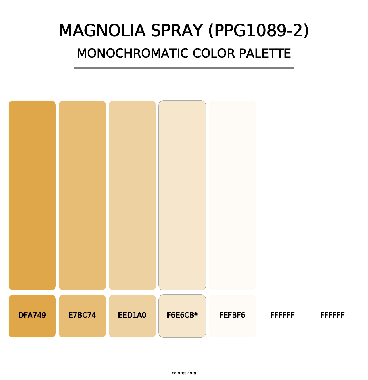 Magnolia Spray (PPG1089-2) - Monochromatic Color Palette