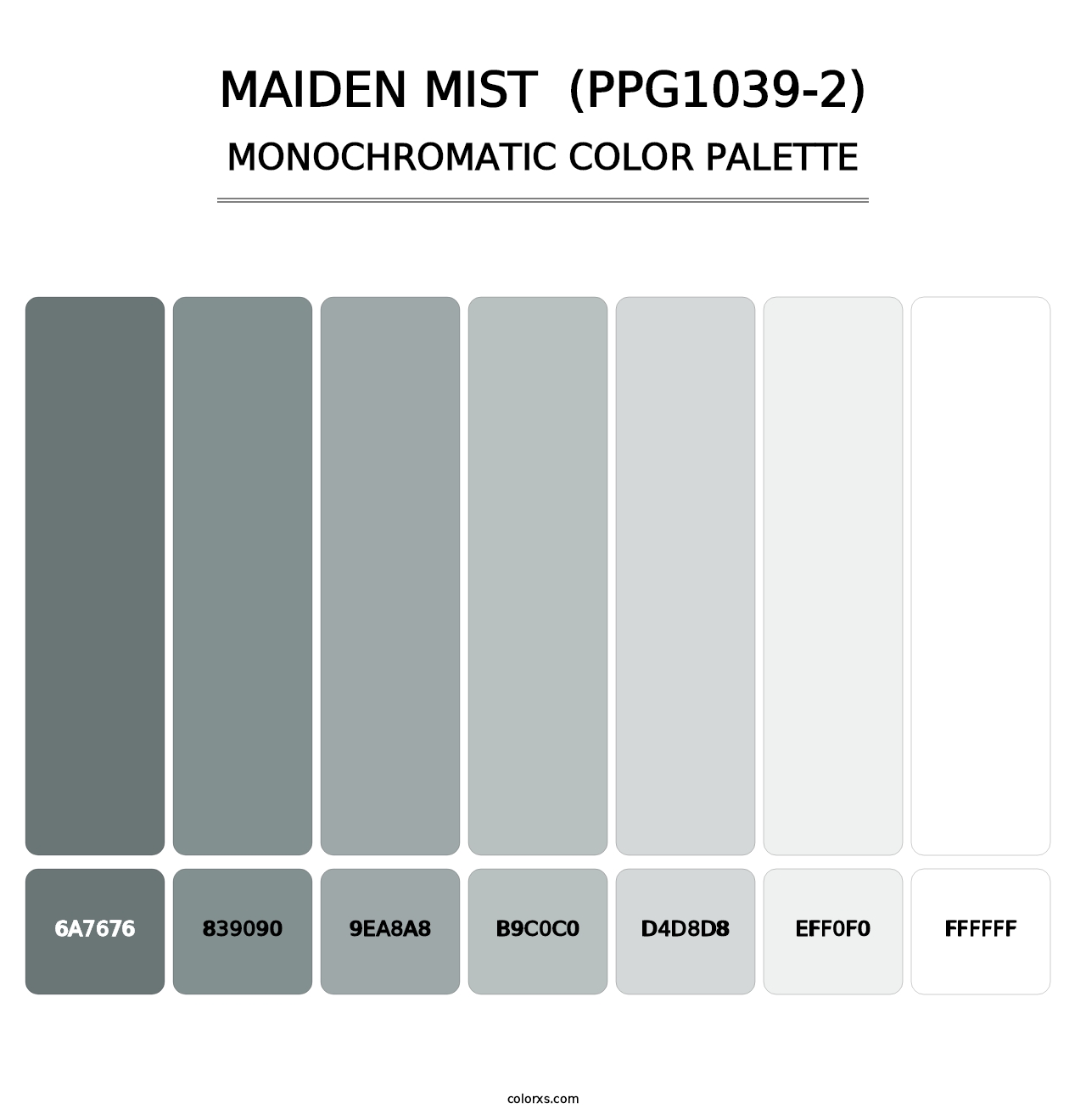 Maiden Mist  (PPG1039-2) - Monochromatic Color Palette