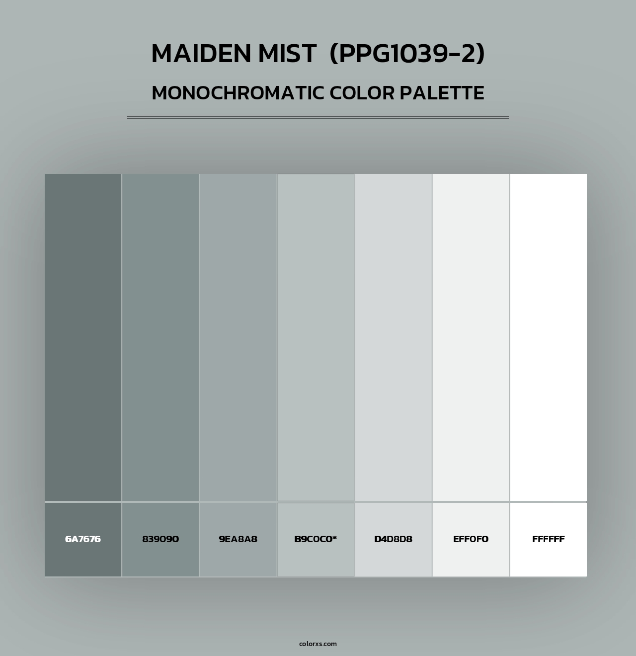 Maiden Mist  (PPG1039-2) - Monochromatic Color Palette