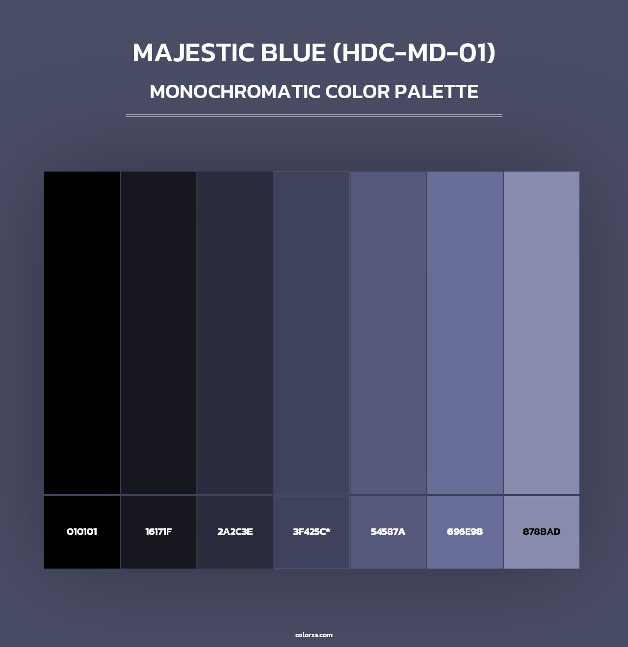 Majestic Blue (HDC-MD-01) - Monochromatic Color Palette