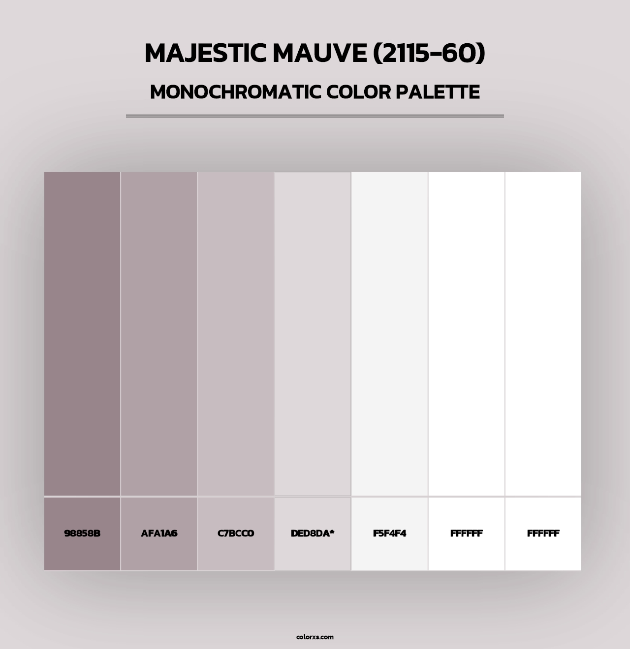 Majestic Mauve (2115-60) - Monochromatic Color Palette