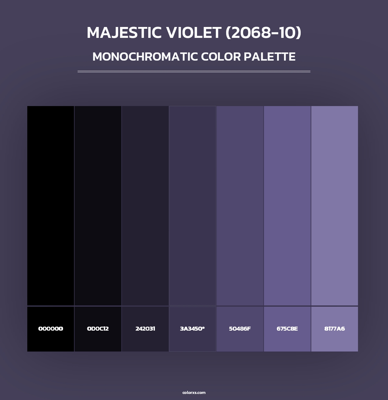 Majestic Violet (2068-10) - Monochromatic Color Palette