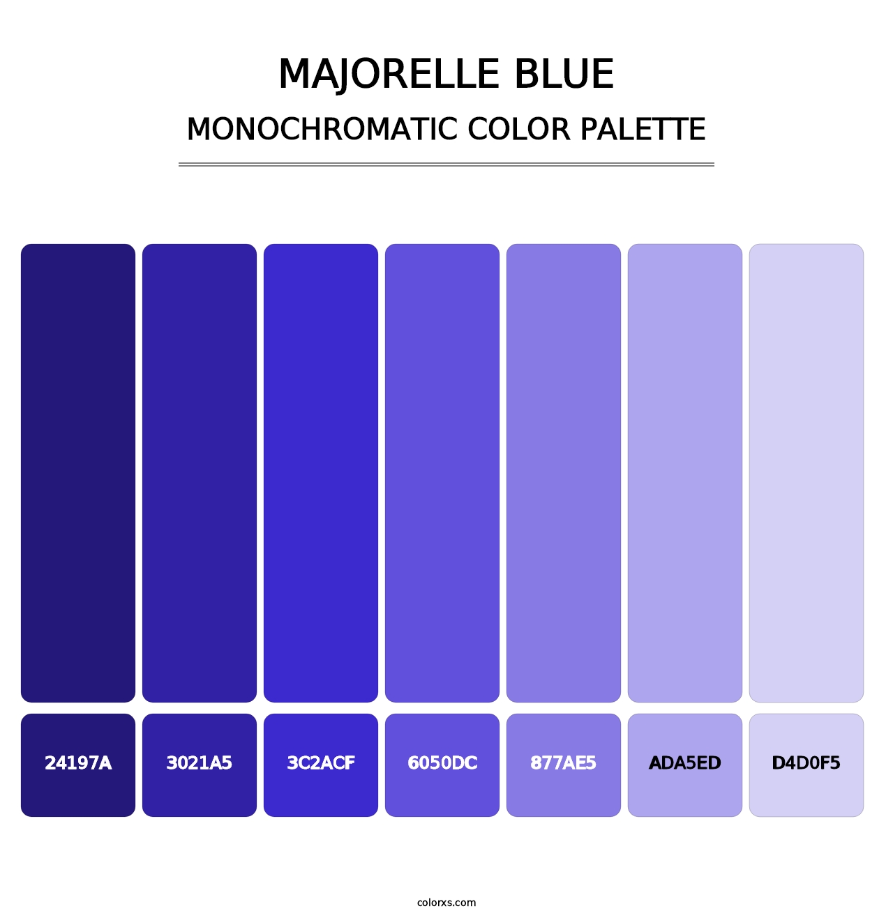 Majorelle Blue - Monochromatic Color Palette
