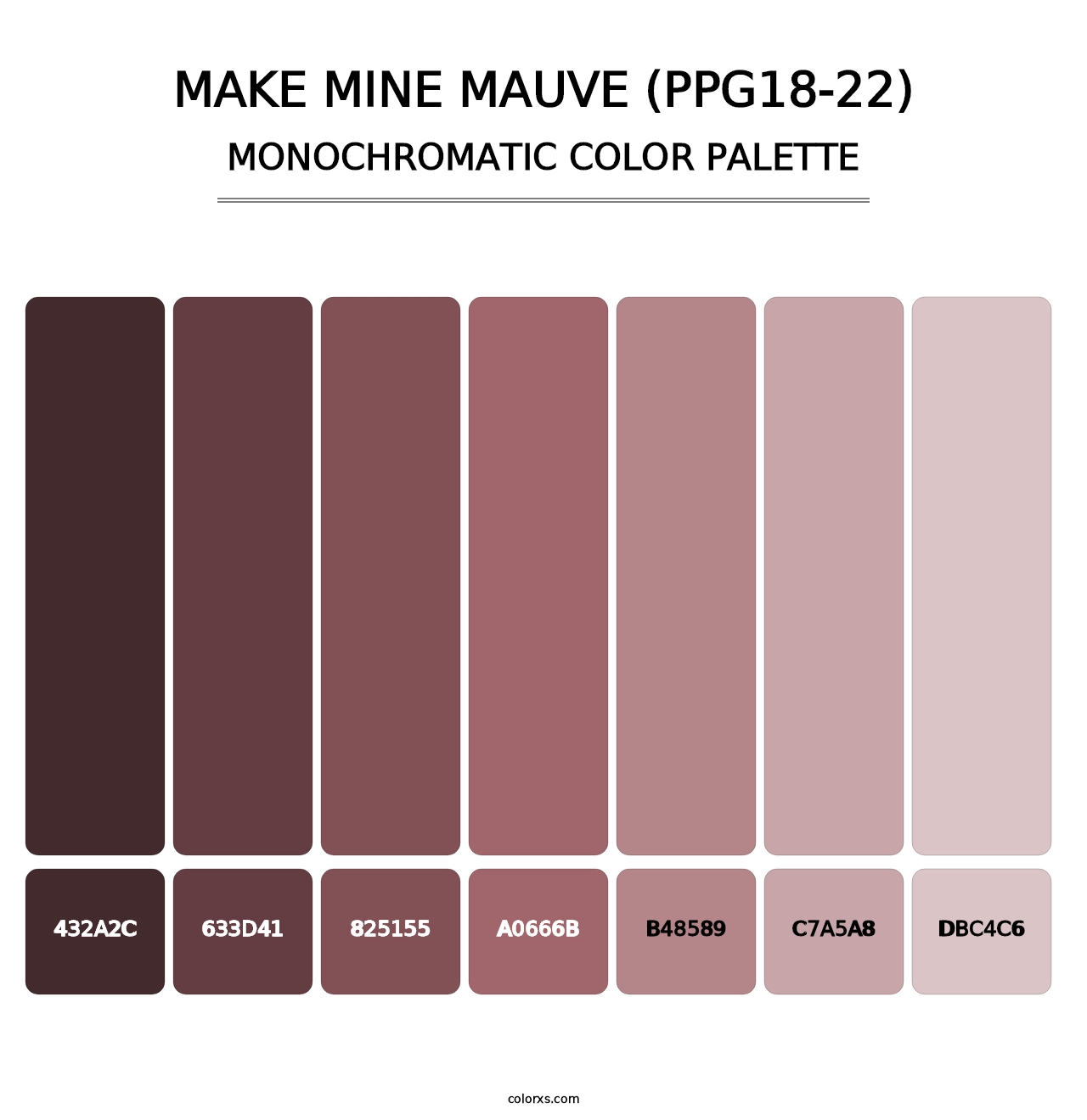 Make Mine Mauve (PPG18-22) - Monochromatic Color Palette