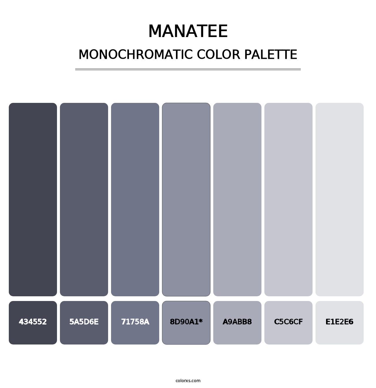 Manatee - Monochromatic Color Palette