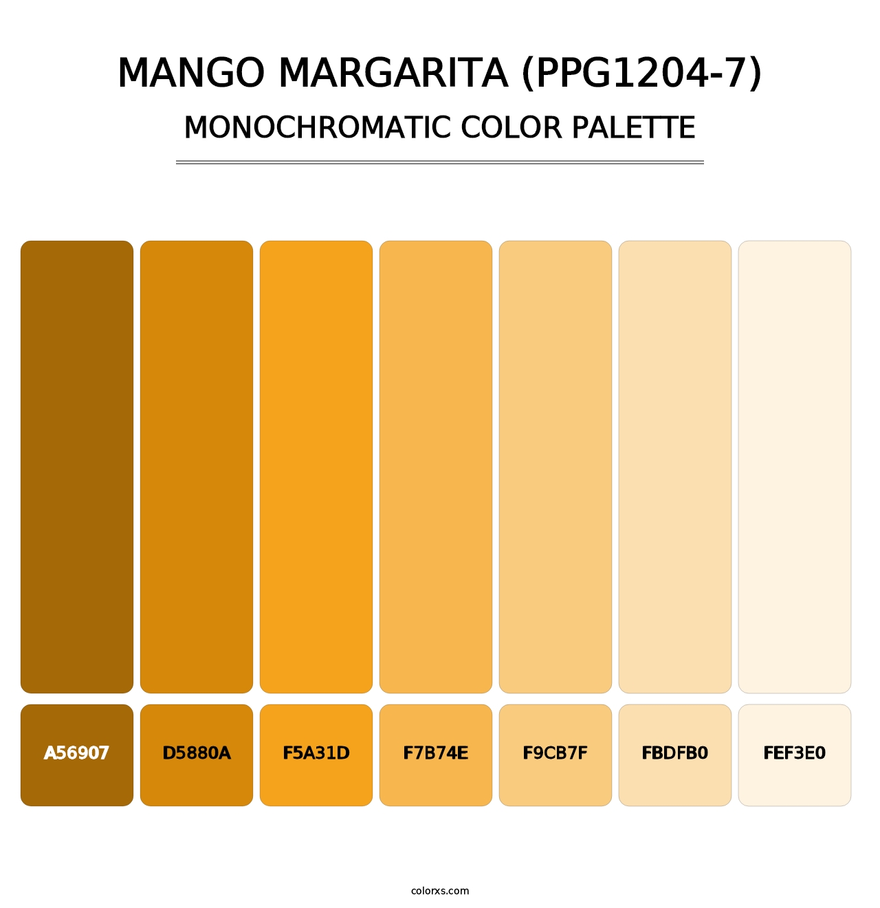 Mango Margarita (PPG1204-7) - Monochromatic Color Palette