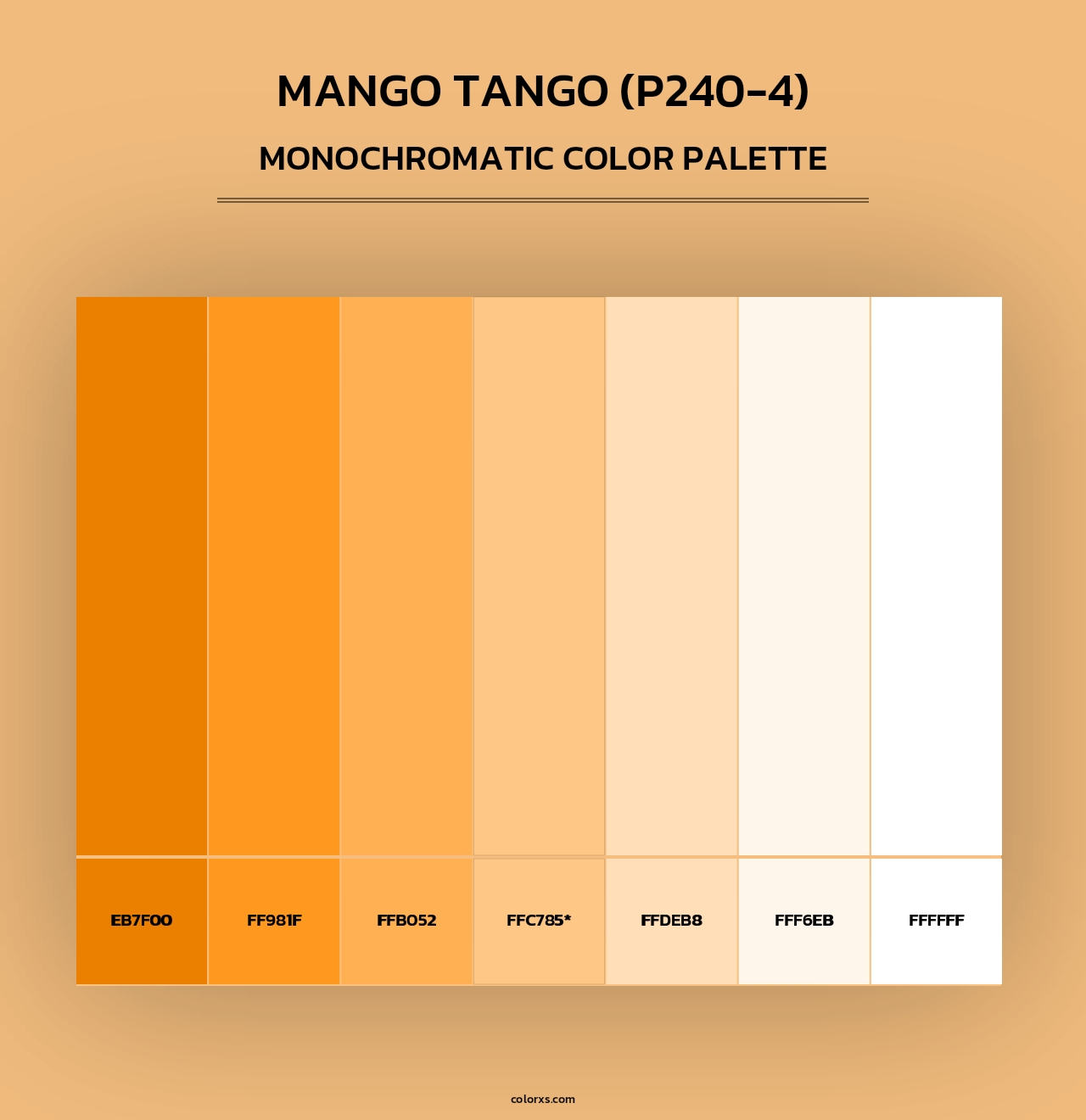 Mango Tango (P240-4) - Monochromatic Color Palette