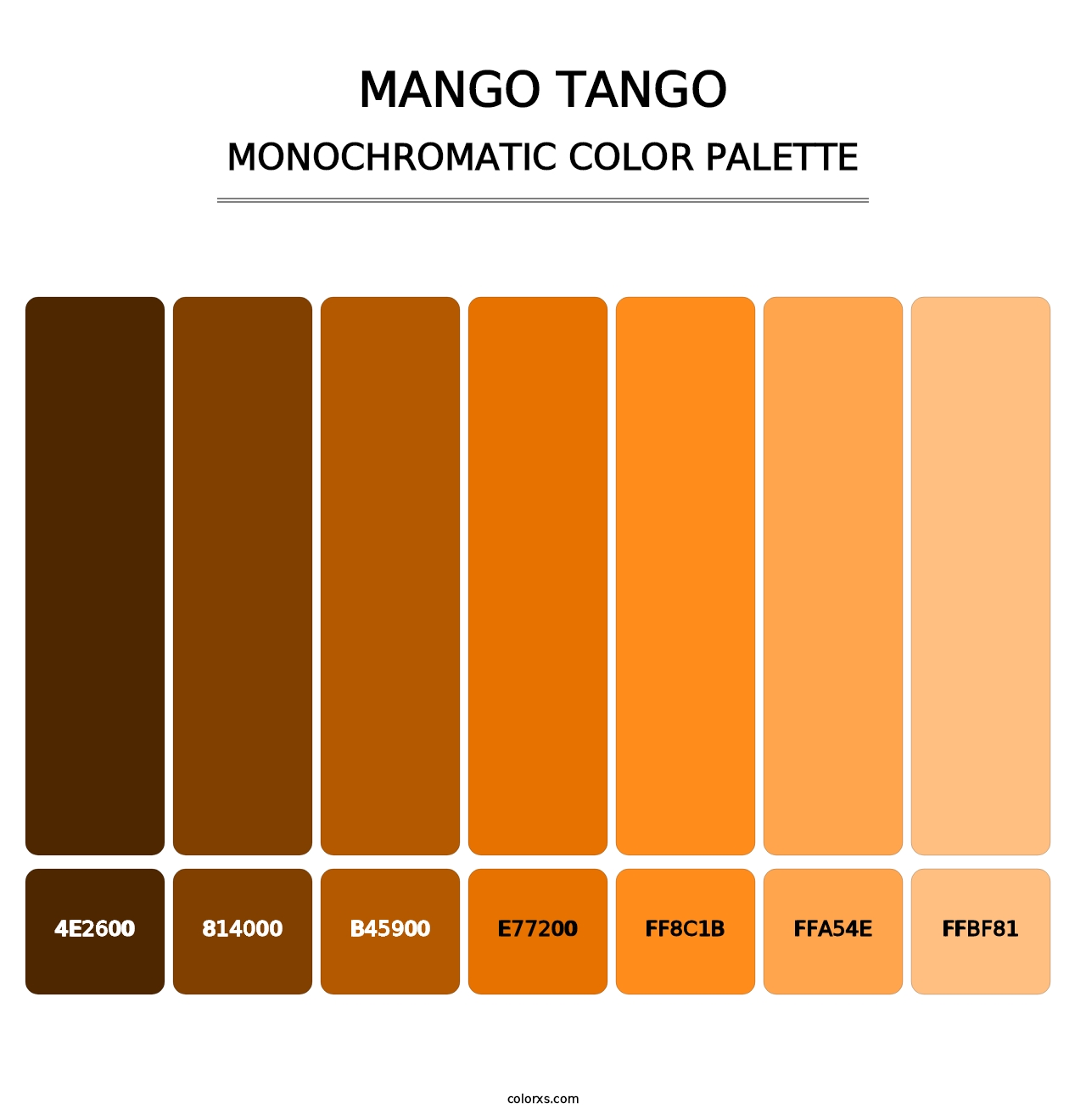 Mango Tango - Monochromatic Color Palette