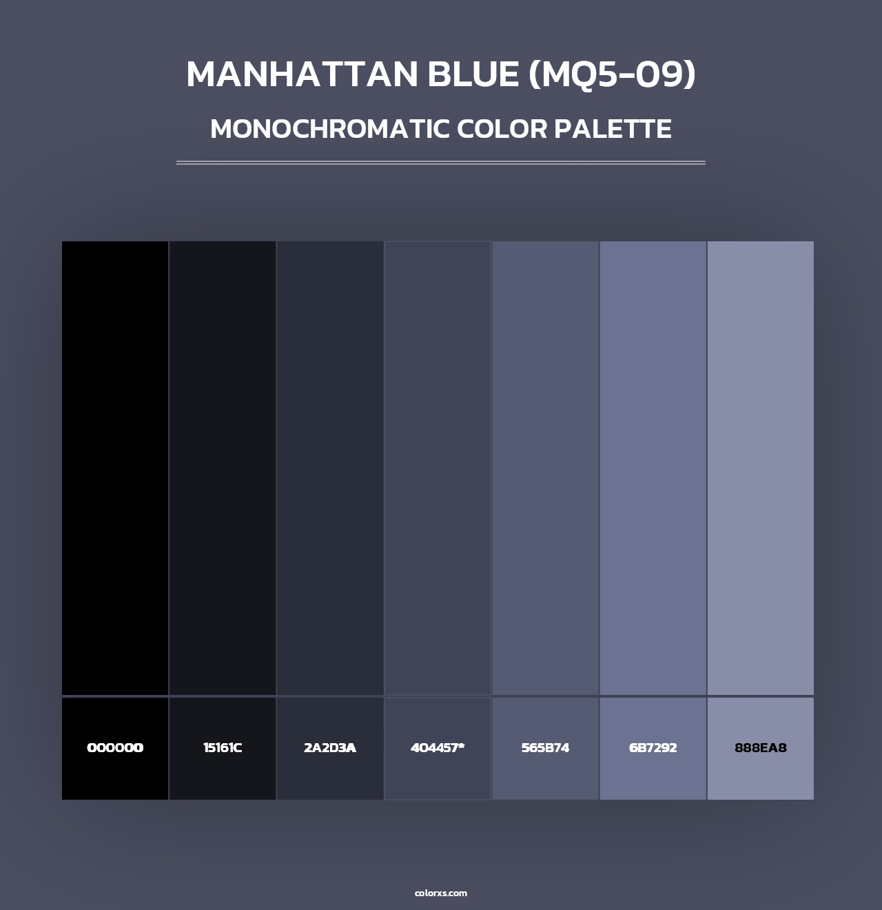 Manhattan Blue (MQ5-09) - Monochromatic Color Palette