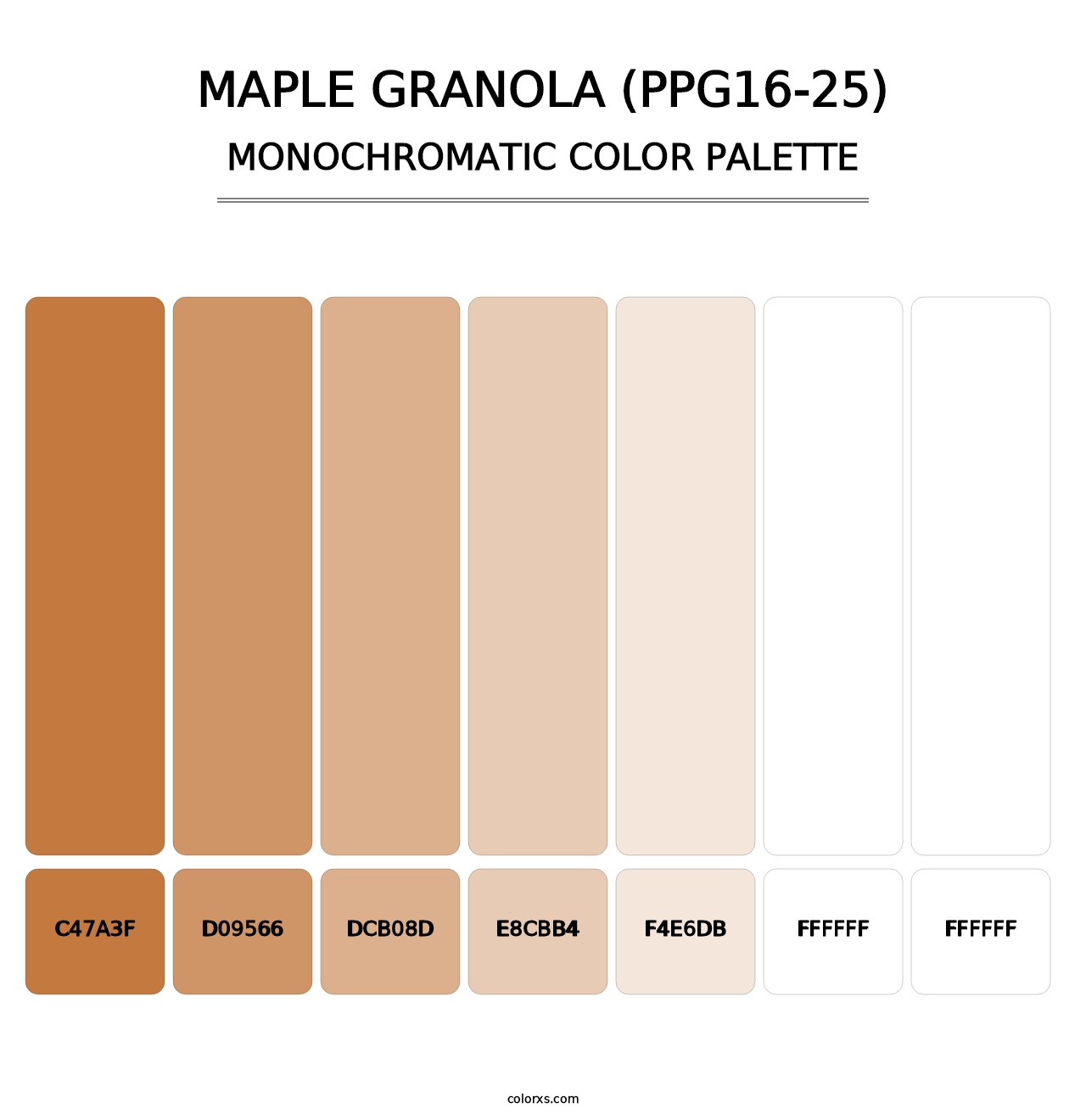 Maple Granola (PPG16-25) - Monochromatic Color Palette
