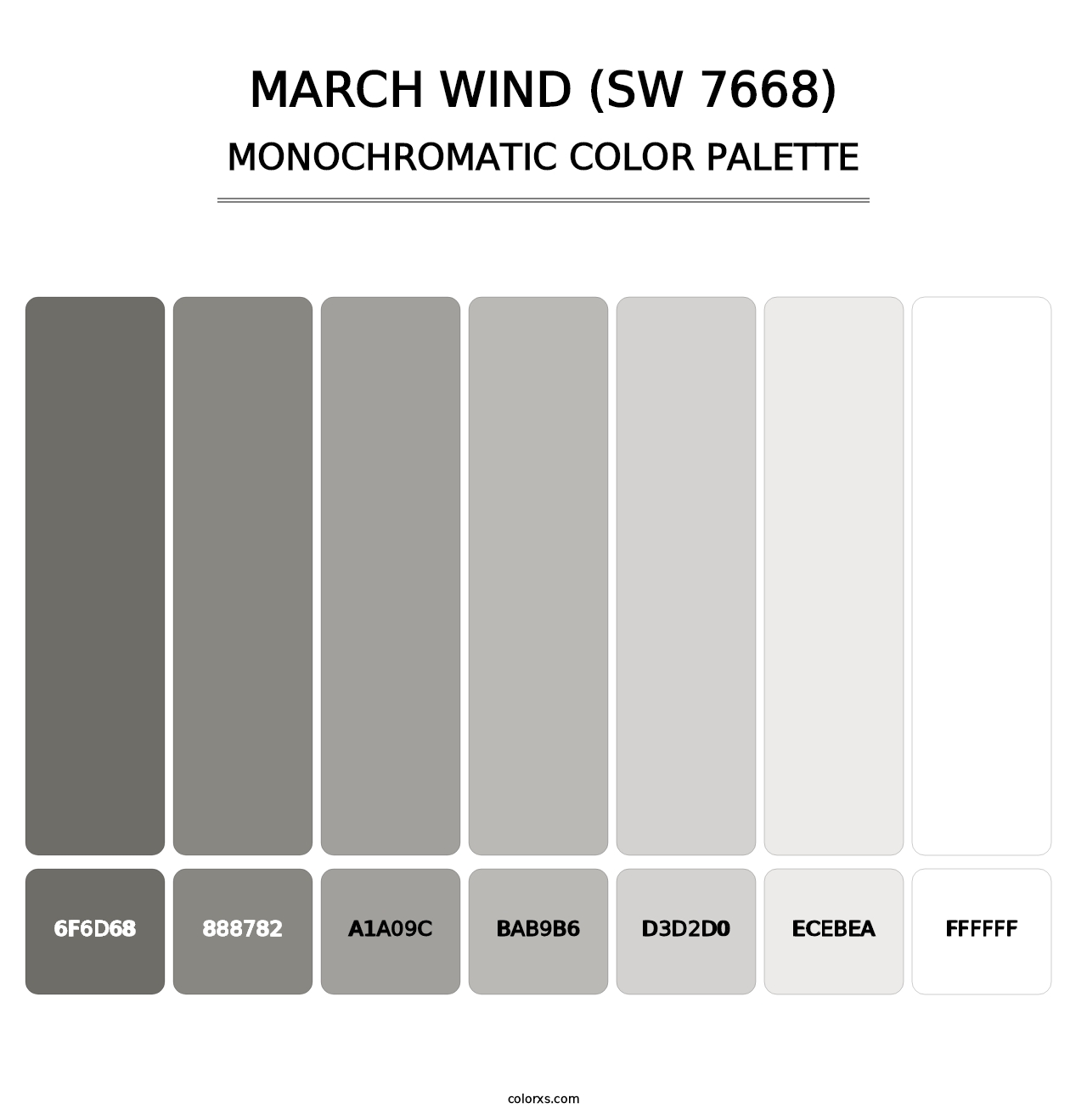 March Wind (SW 7668) - Monochromatic Color Palette
