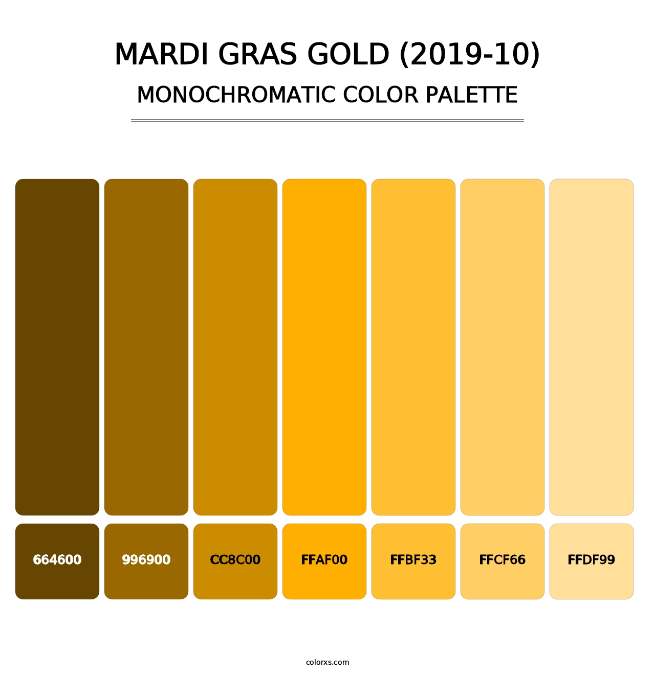 Mardi Gras Gold (2019-10) - Monochromatic Color Palette