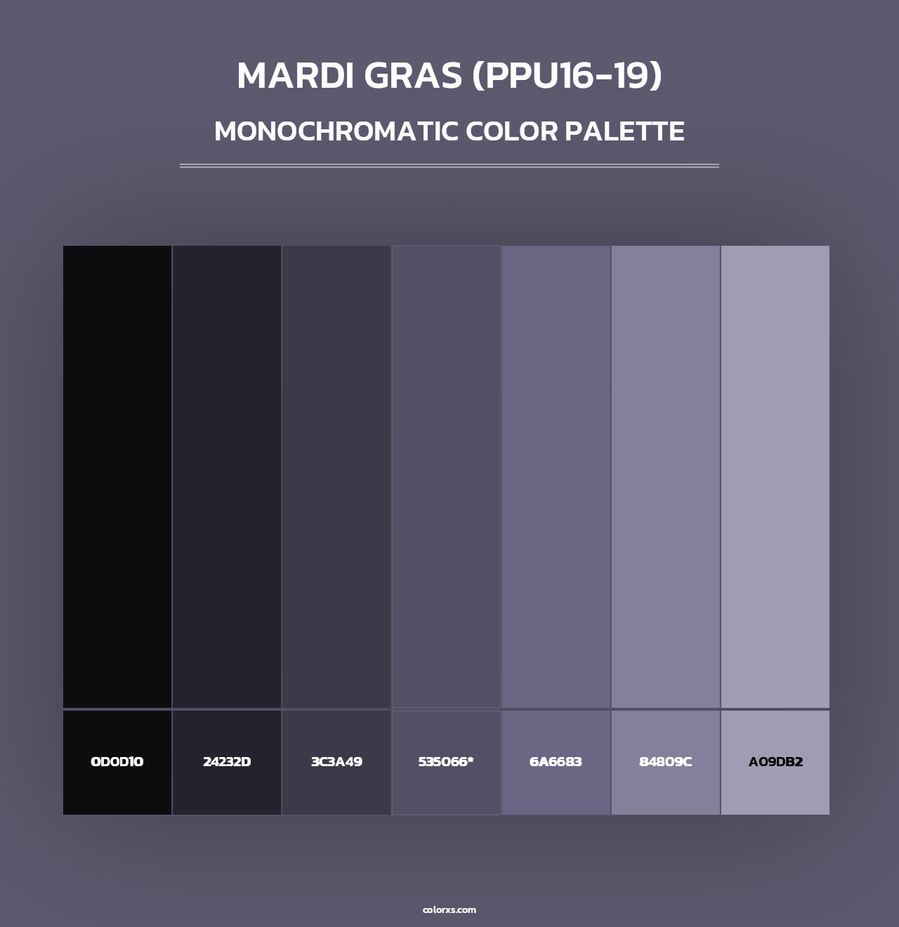 Mardi Gras (PPU16-19) - Monochromatic Color Palette