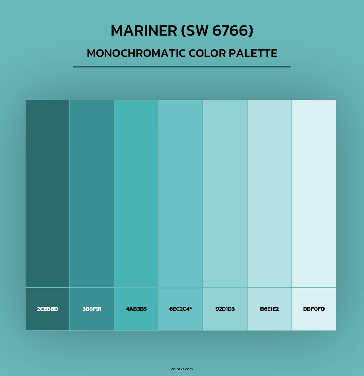 Mariner (SW 6766) - Monochromatic Color Palette