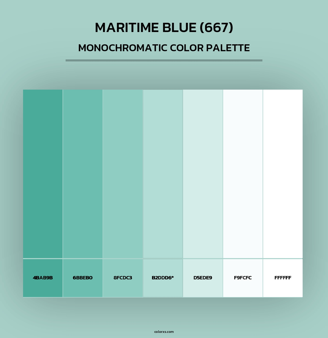 Maritime Blue (667) - Monochromatic Color Palette