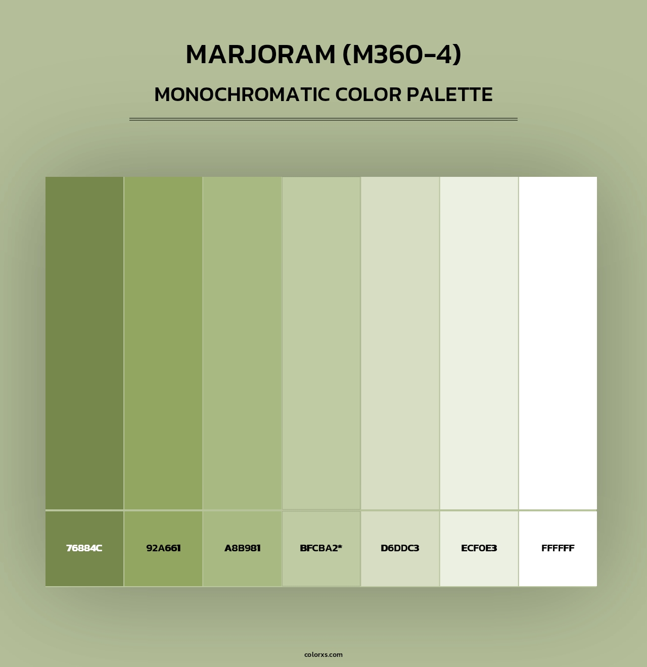 Marjoram (M360-4) - Monochromatic Color Palette