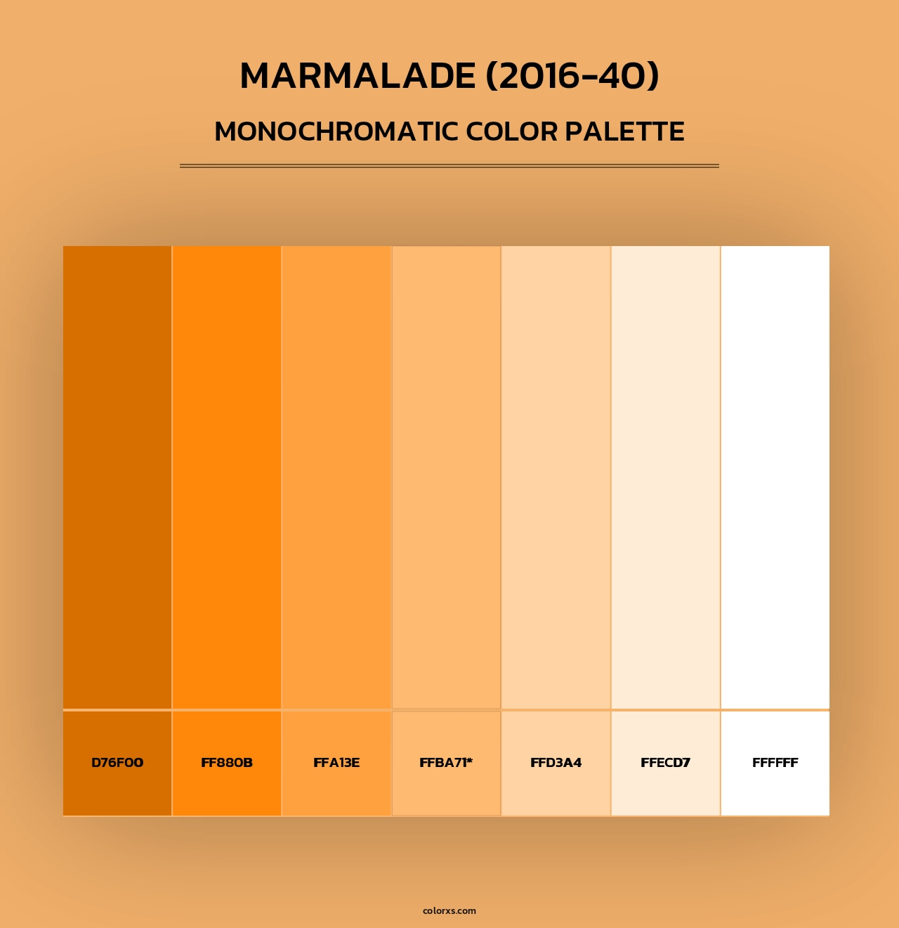 Marmalade (2016-40) - Monochromatic Color Palette