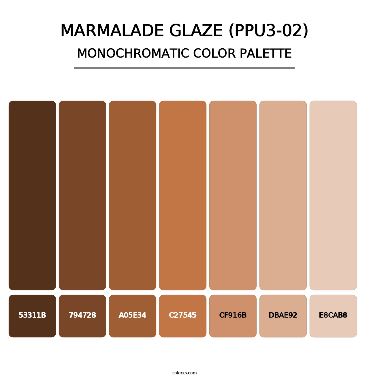 Marmalade Glaze (PPU3-02) - Monochromatic Color Palette