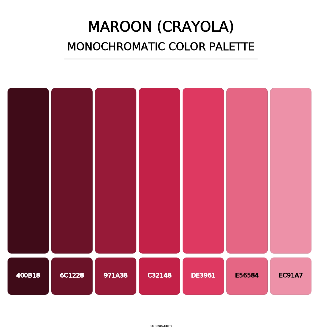 Maroon (Crayola) - Monochromatic Color Palette