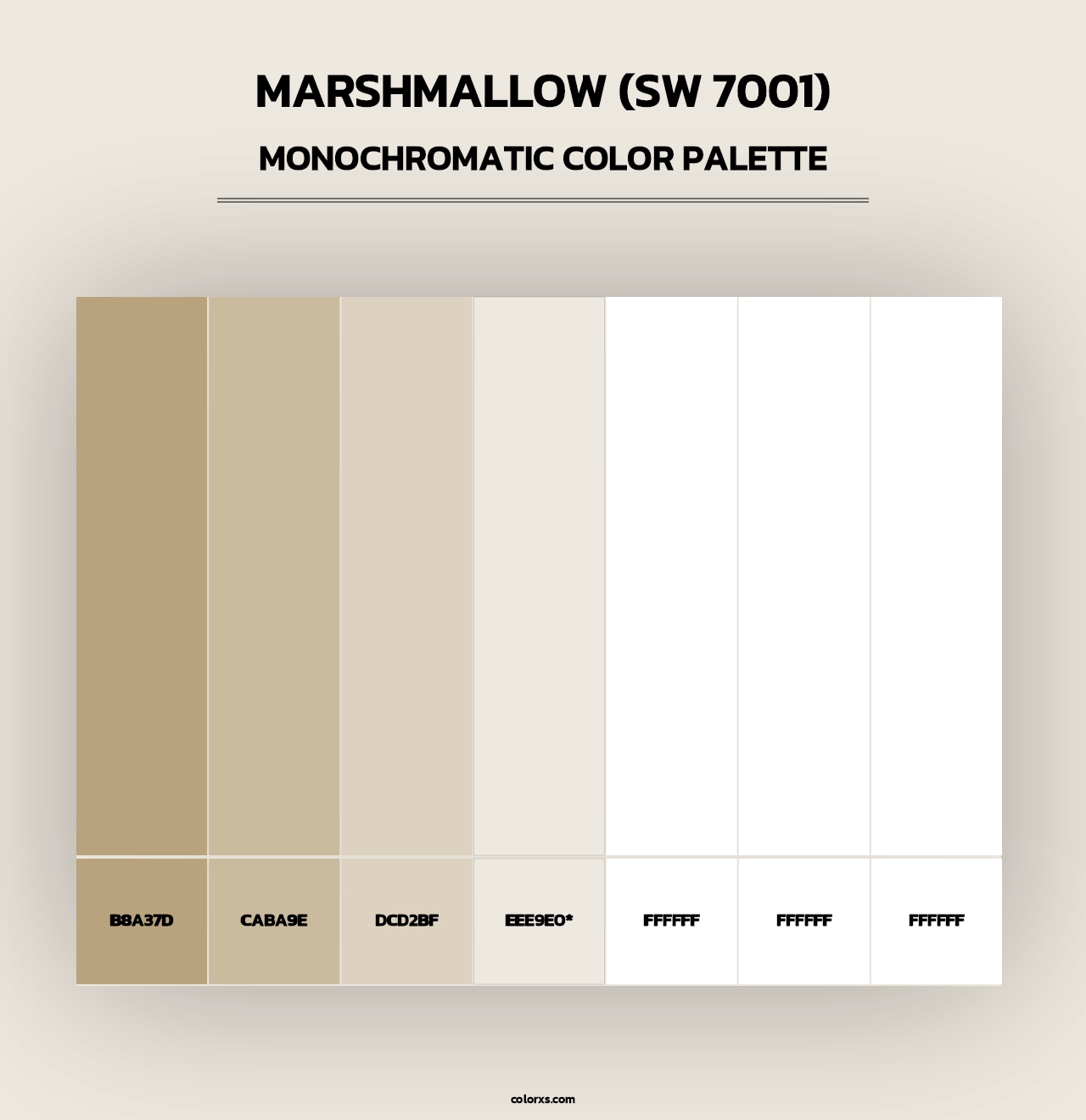 Marshmallow (SW 7001) - Monochromatic Color Palette