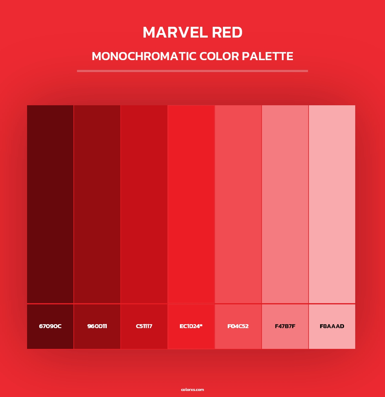 Marvel Red - Monochromatic Color Palette