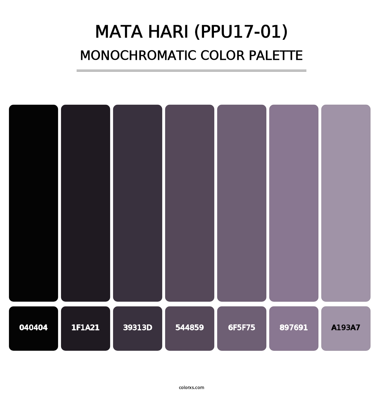 Mata Hari (PPU17-01) - Monochromatic Color Palette
