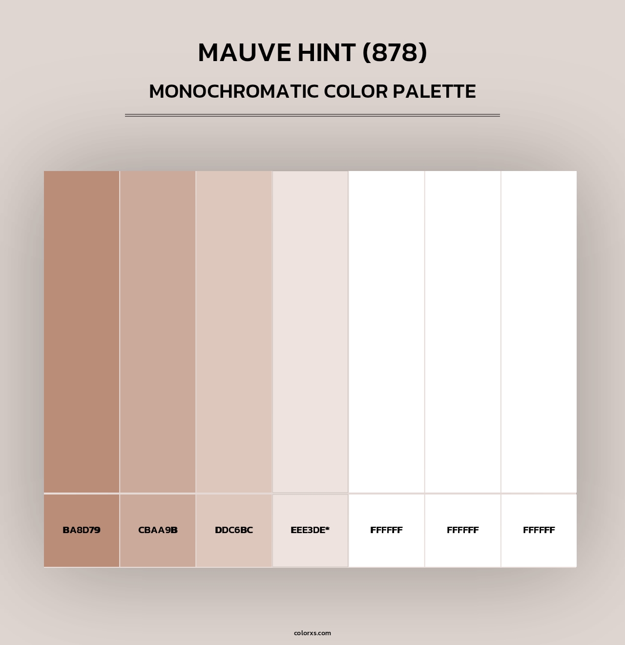 Mauve Hint (878) - Monochromatic Color Palette