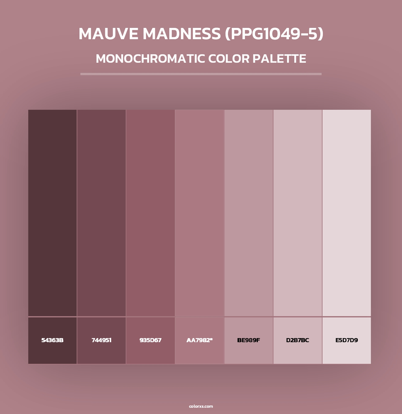 Mauve Madness (PPG1049-5) - Monochromatic Color Palette