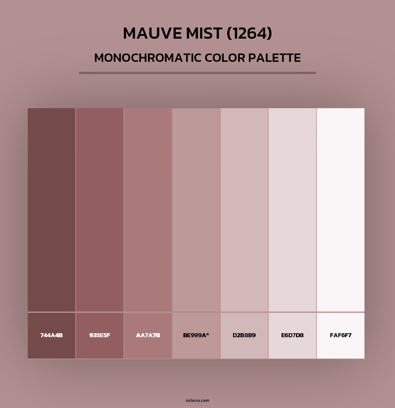 Mauve Mist (1264) - Monochromatic Color Palette