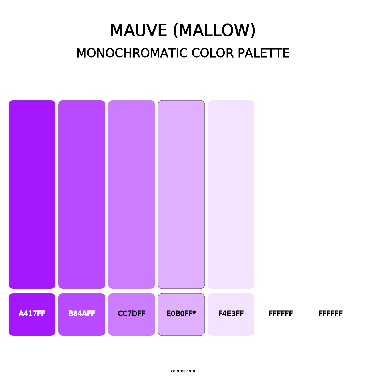 Mauve (Mallow) - Monochromatic Color Palette