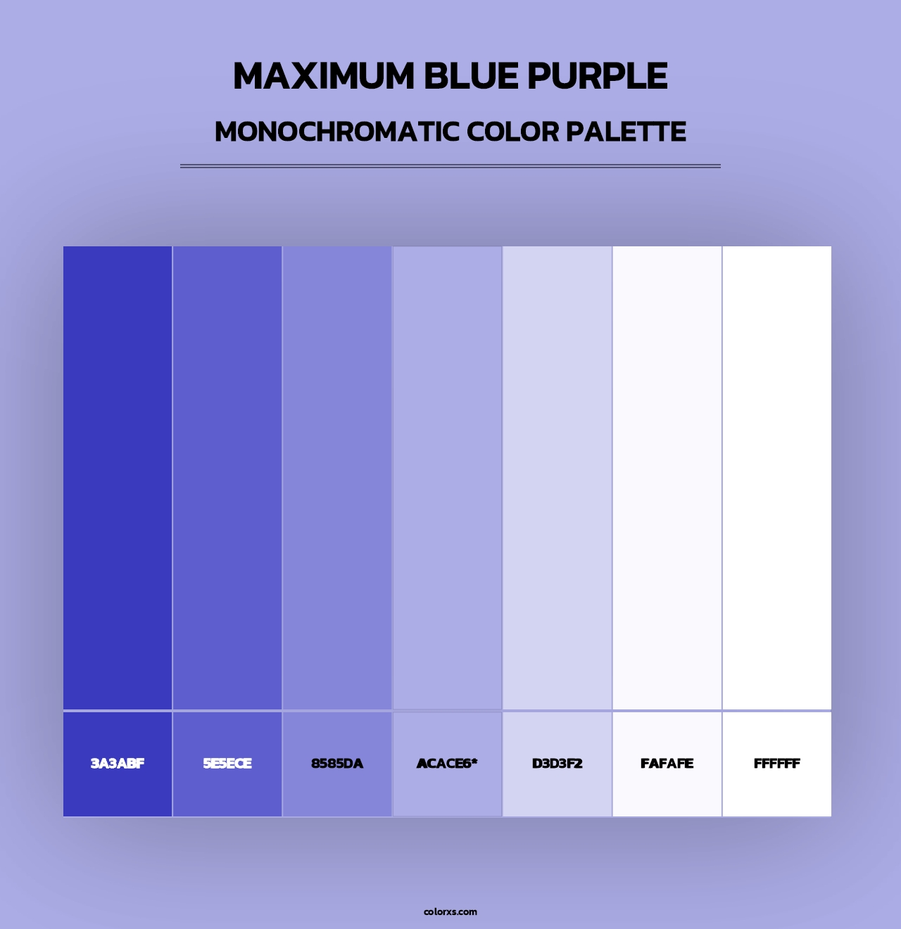 Maximum Blue Purple - Monochromatic Color Palette