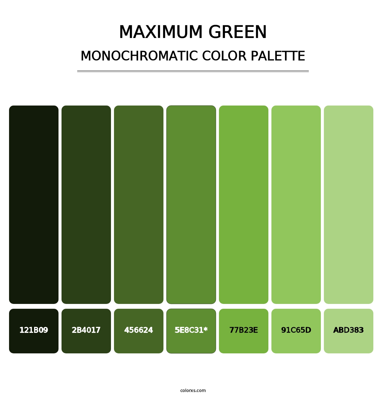 Maximum Green - Monochromatic Color Palette